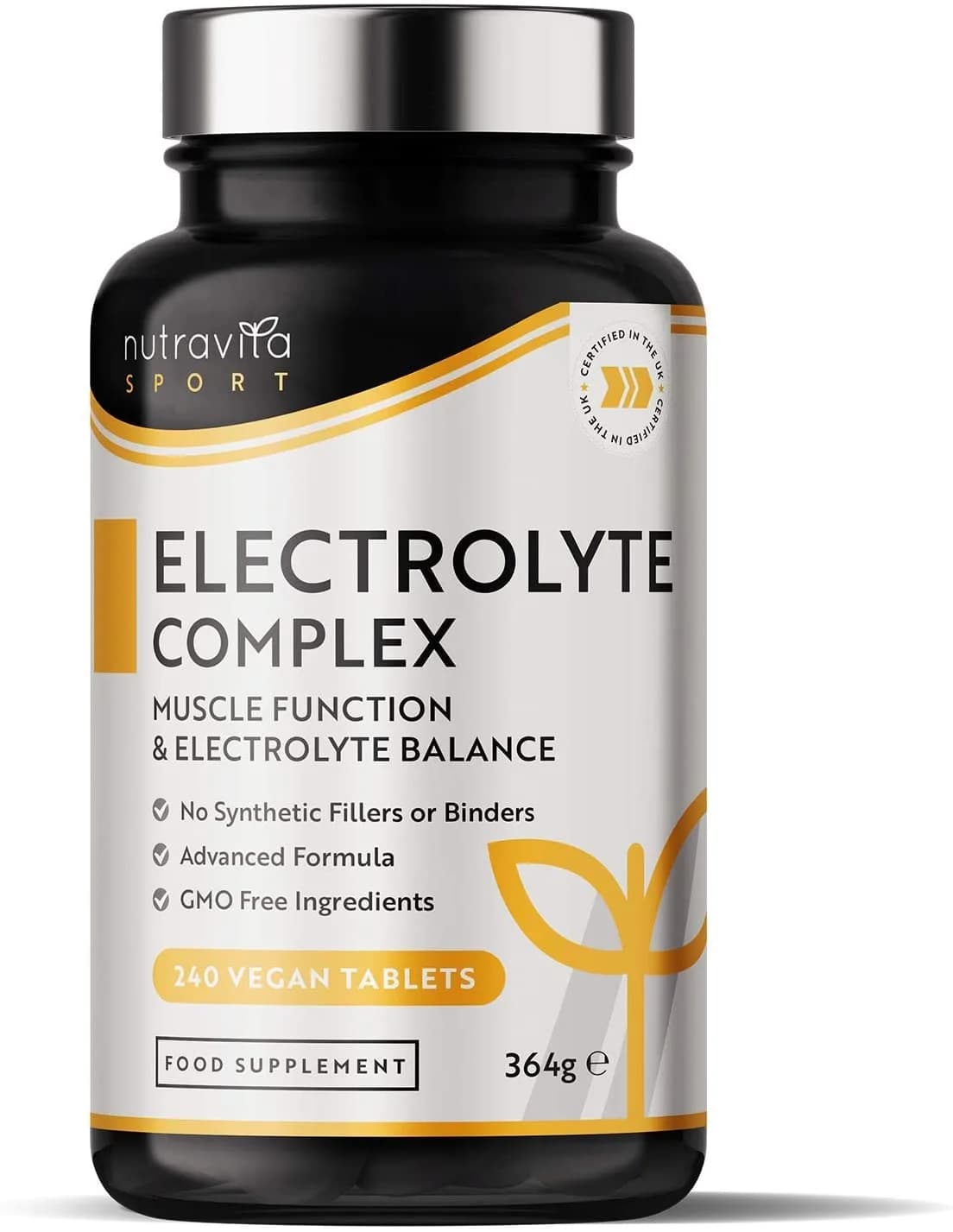 Nutravita Electrolyte Complex - High Strength Tablets with Added Magnesium, Potassium & Calcium - Muscle Function and Electrolyte Balance - 240 Tablets