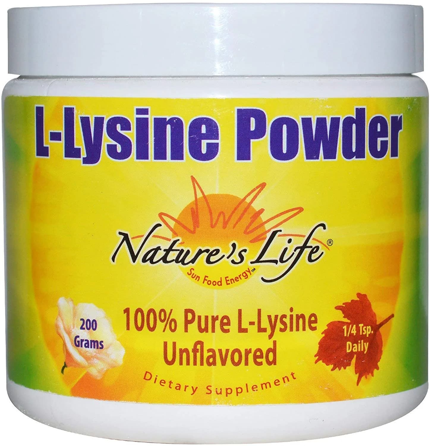 Nature's Life L-Lysine Powder | Helps Support Healthy Immune Function | 100% Pure Natural L-Lysine  | 460 Servingsياودر الحمض الاميني الليسين لتحسين صحة المناعه عبوه 460 جرعه