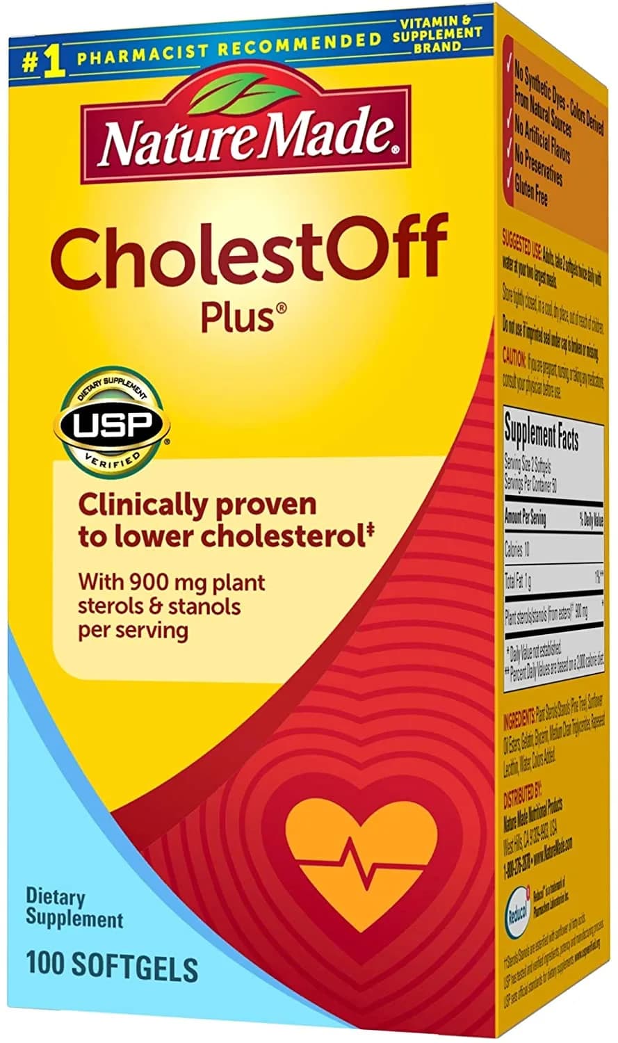 CholestOff Plus Softgels for Heart Health, 100 Count by Nature Made