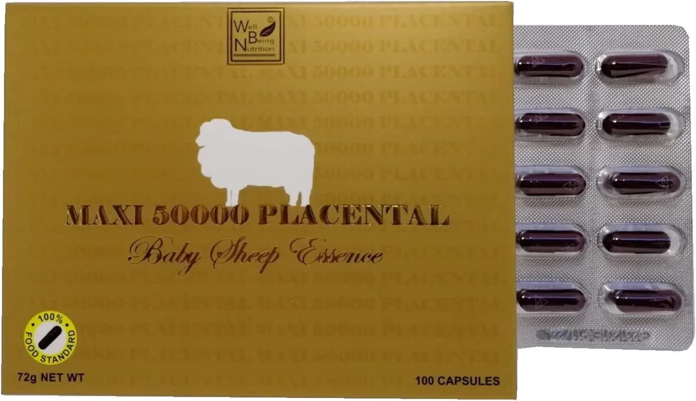 Wealthy Health Maxi 50000 mg Placental Baby Sheep Essence 100 Capsules