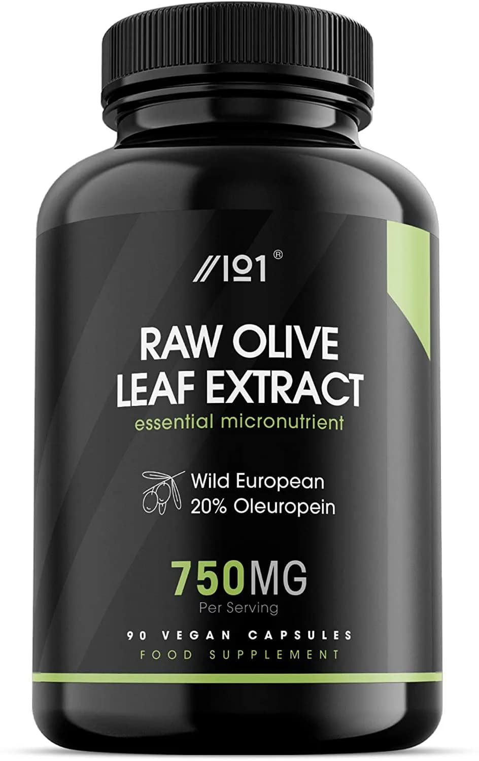 ALPHA01 Olive Leaf Extract Capsules - 11,250mg - Wild European 20% Oleuropein (750mg 1:15 Extract), 90 Vegan Capsules - No Additives — Non-GMO, Gluten Free. مستخلص أوراق الزيتون الخام 750 مجم للجرعة ، 90 كبسولة نباتية