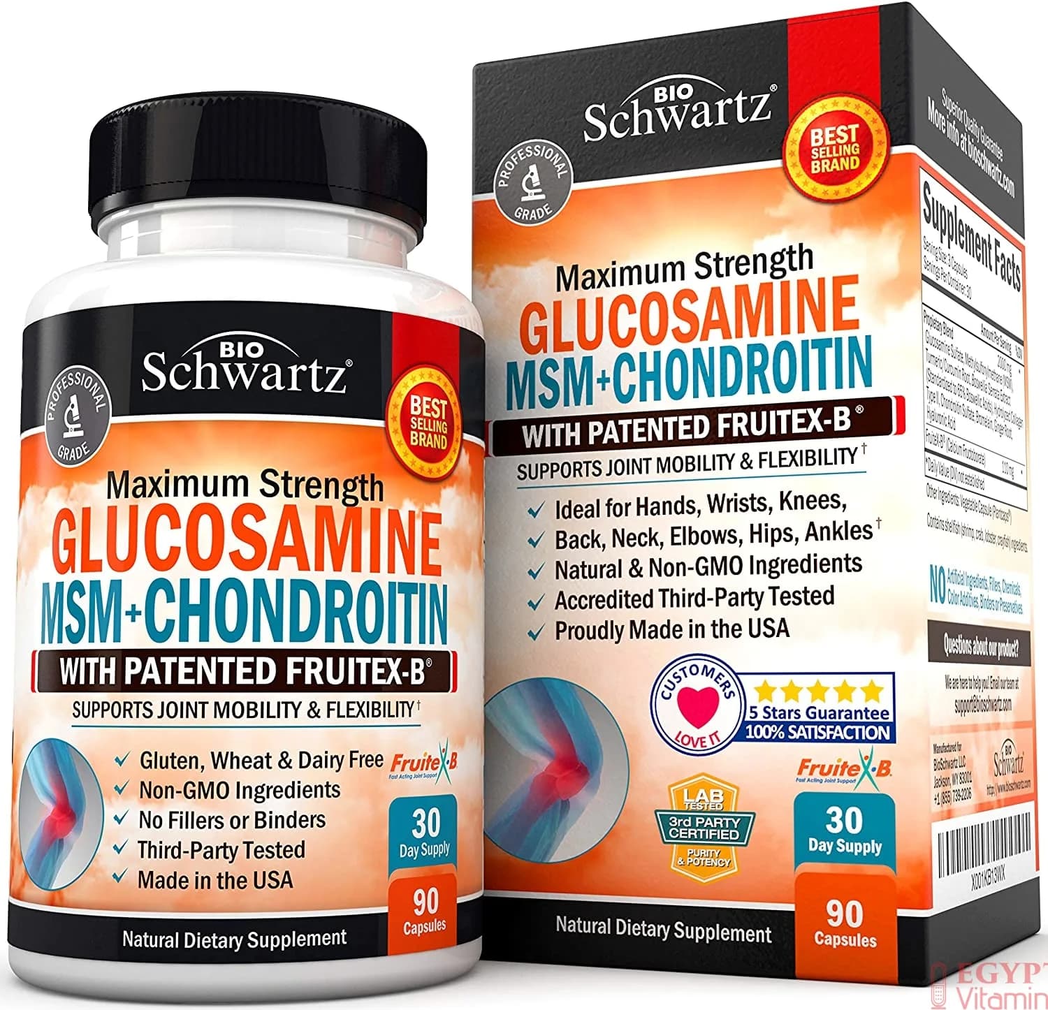 BioSchwartz Schwartz Glucosamine Chondroitin MSM and collagen, 90 Capsules by BioSchwartz