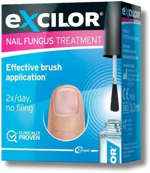 Excilor Fungal Nail Infection Treatment | Clinically Proven | Contains Biotin Supporting Repair & A Stronger Nail Barrier Against Fungus | Visible Results In 2 Weeks | No Filing | Fast-Drying | 3.3ml
