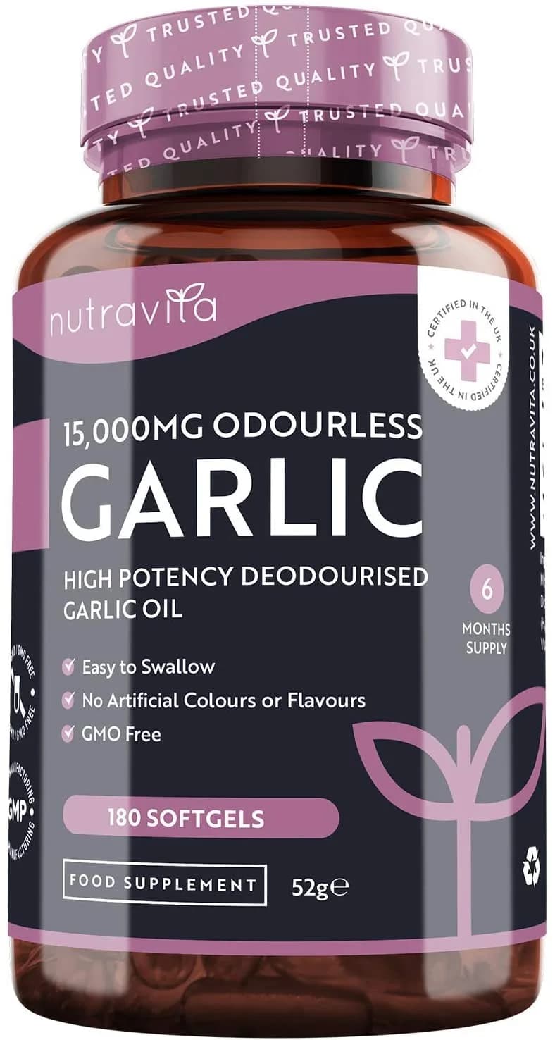 Odourless Garlic, 15000 mg, 180 Capsules by Nutravita