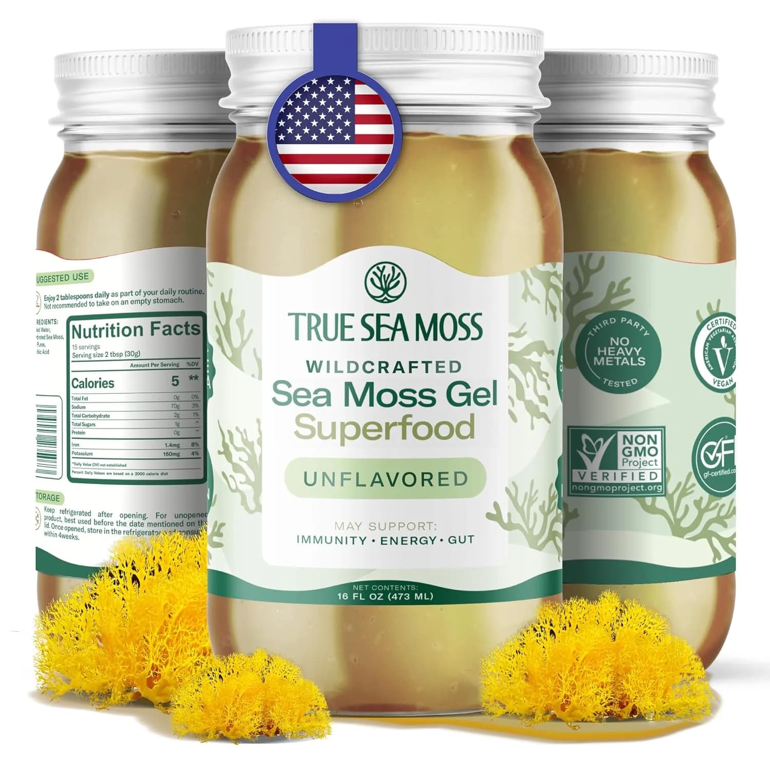 Pure Irish Sea Moss Gel | 92 Essential Minerals | TrueSeaMoss | 473 ml