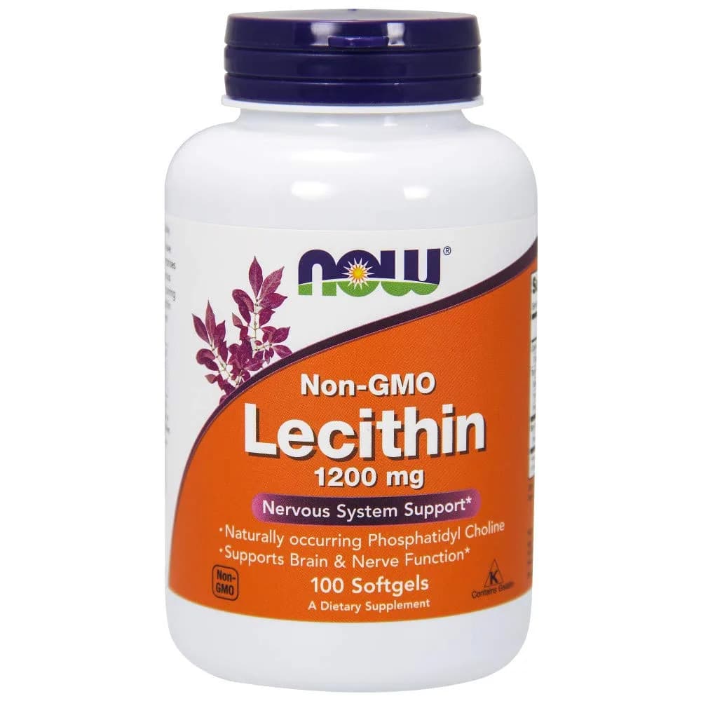 Non-GMO Lecithin with naturally occurring Phosphatidyl Choline, 1200 mg, 100 Softgels by NOW