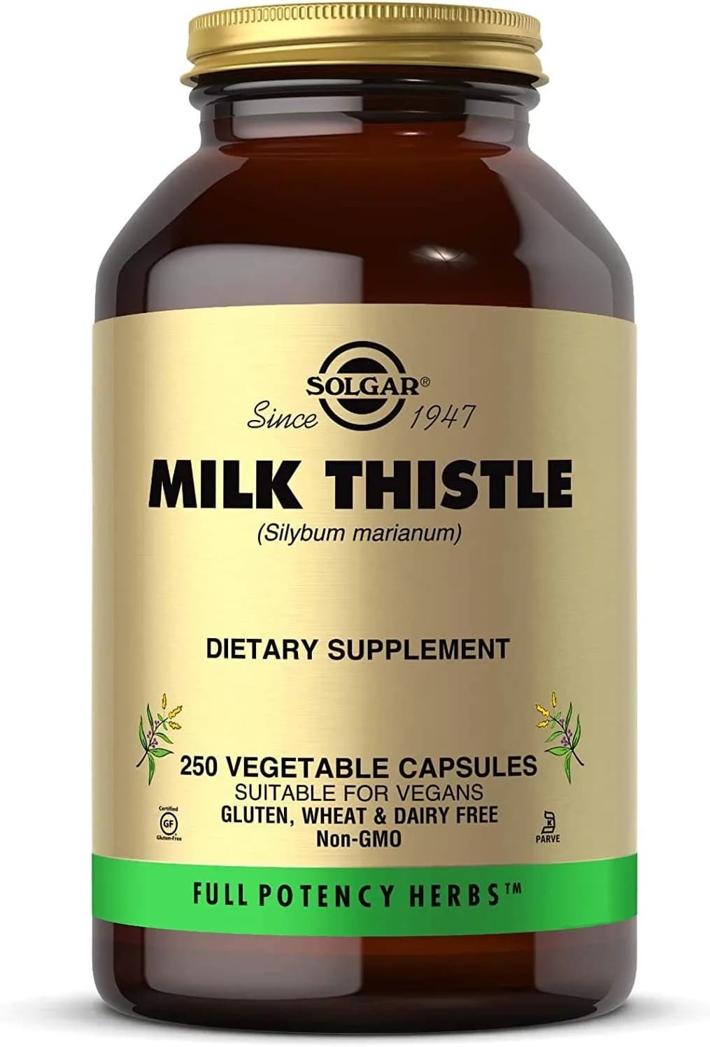 Solgar Milk Thistle (Silybum Marianum) 100 mg, 250 veggie caps