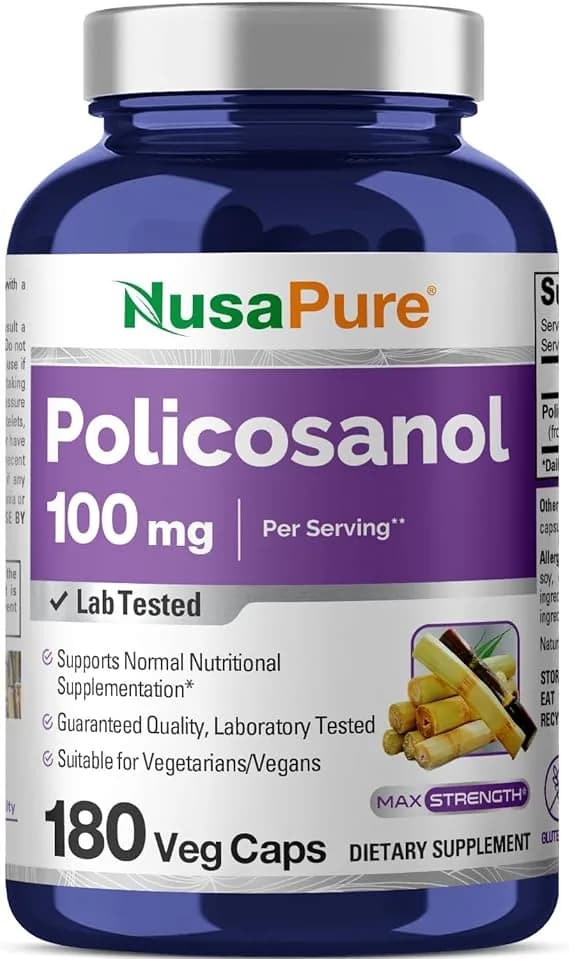 NusaPure Policosanol 100mg 180 Veggie Capsules