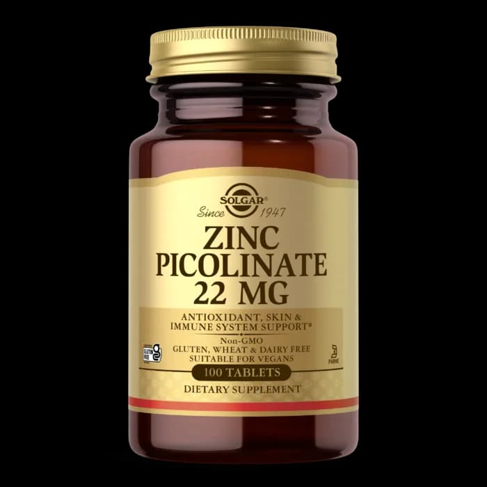 Solgar Zinc Picolinate 22 mg, 100 Tablets