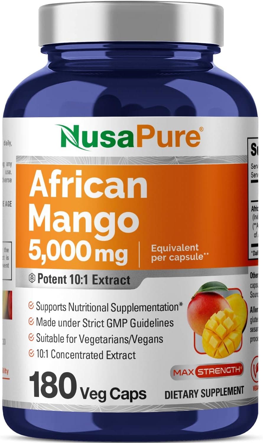 Nusapure African Mango Extract 5000 mg 180 Capsules