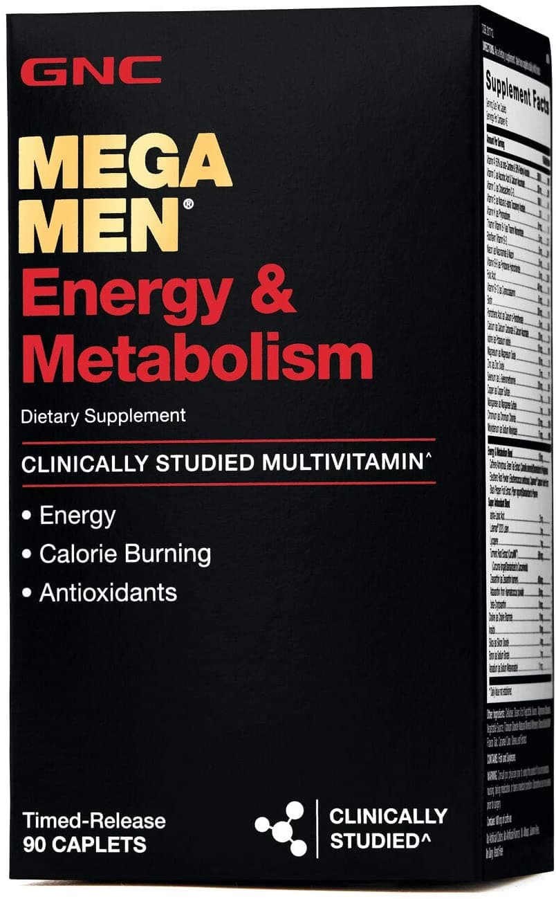 GNC Mega Men Energy Metabolism 90 Caplets ميجا مين لتحسين التمثيل الغذائى و زيادة انتاج الطاقة 90كبسولة
