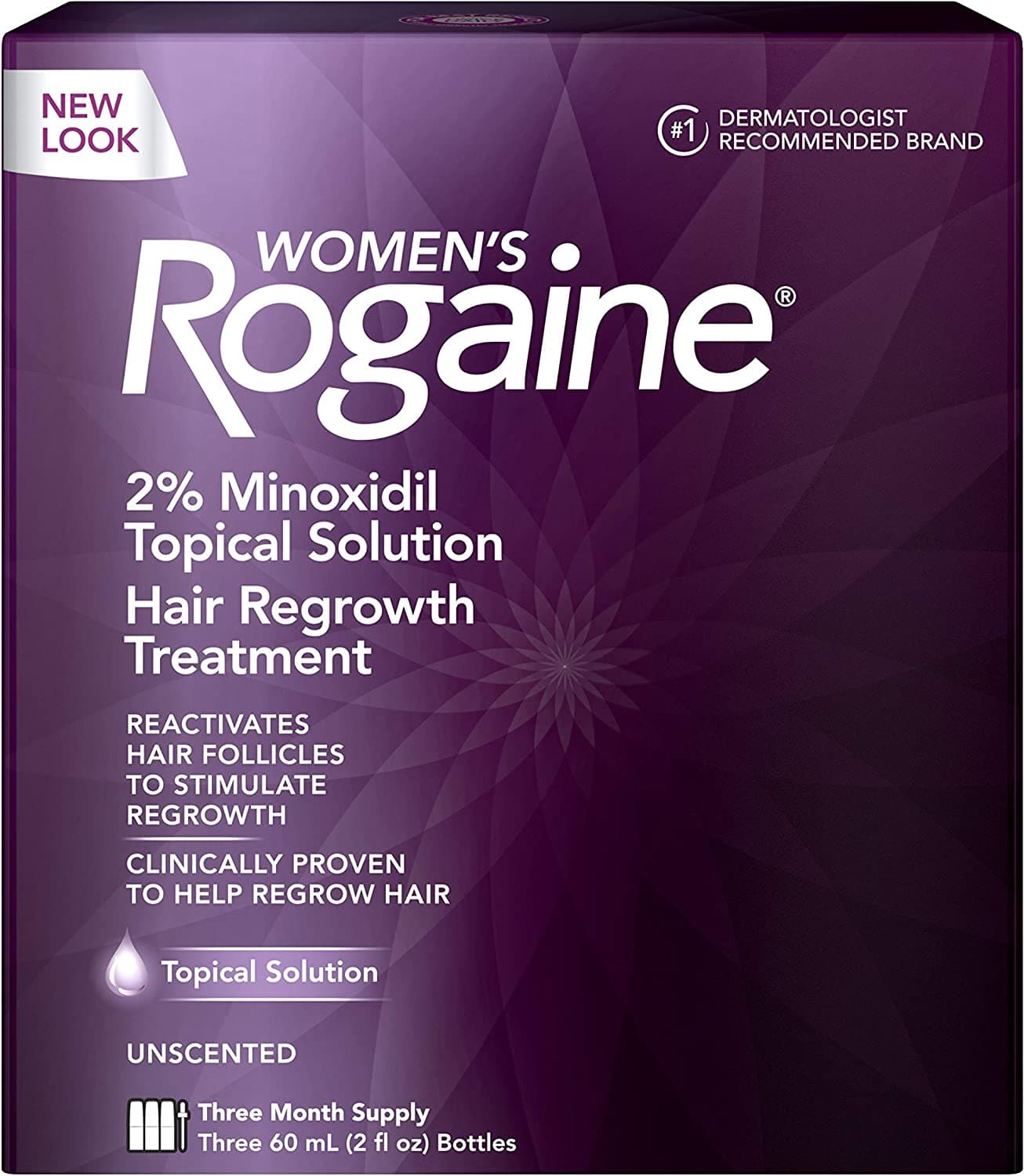 {Damaged Bottle} Rogaine Women's 2% Minoxidil Solution Three Supply