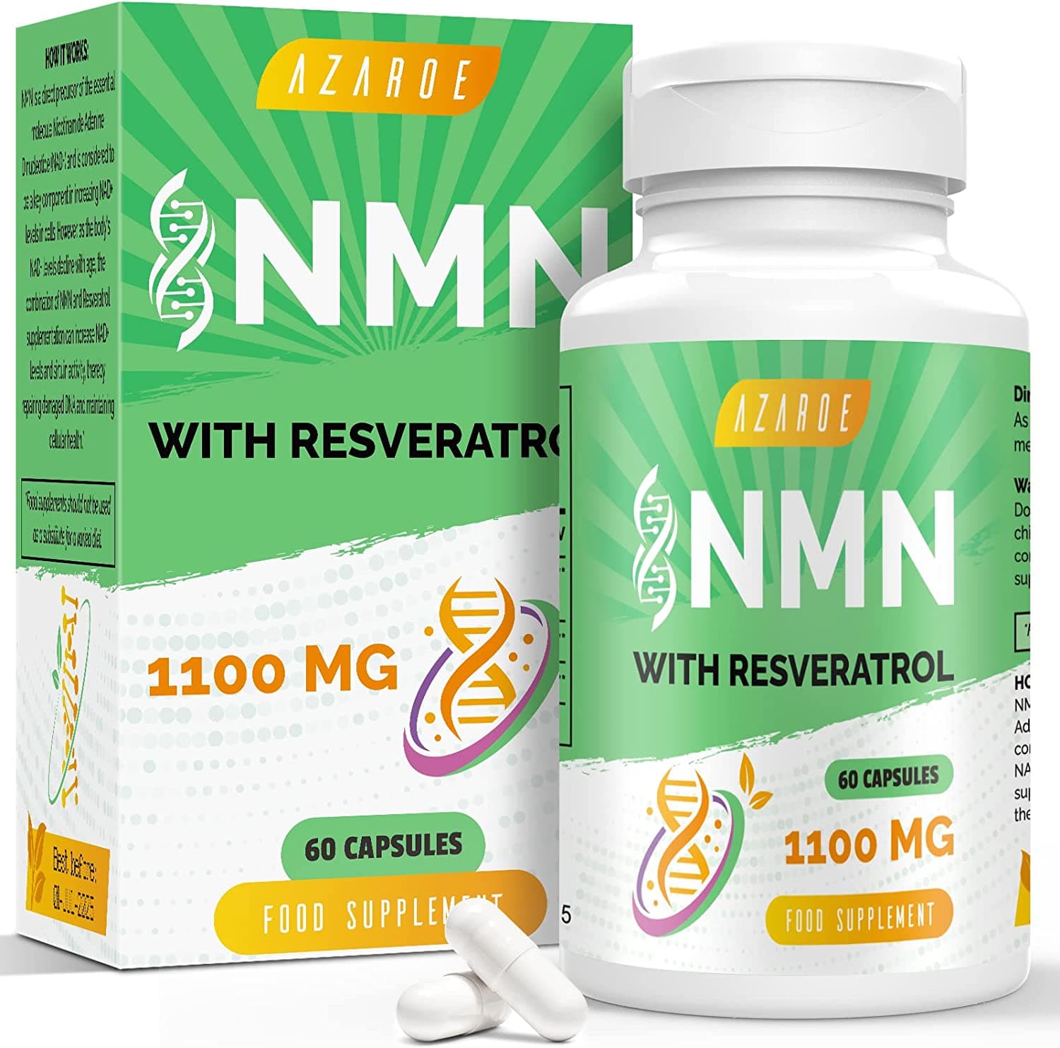 Ultra Purity NMN &amp; Trans Resveratrol 1100 mg 60 Count