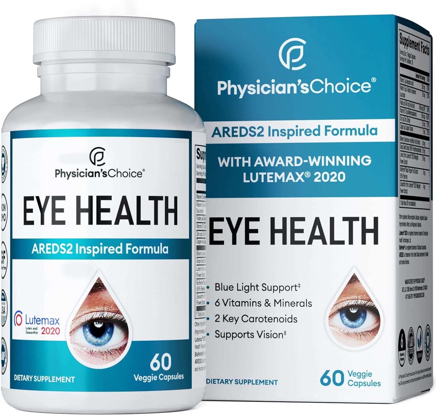 Physician's Choice AREDS 2 Eye Vitamins with Lutein &amp; Zeaxanthin | Vision Support | 60 Capsules