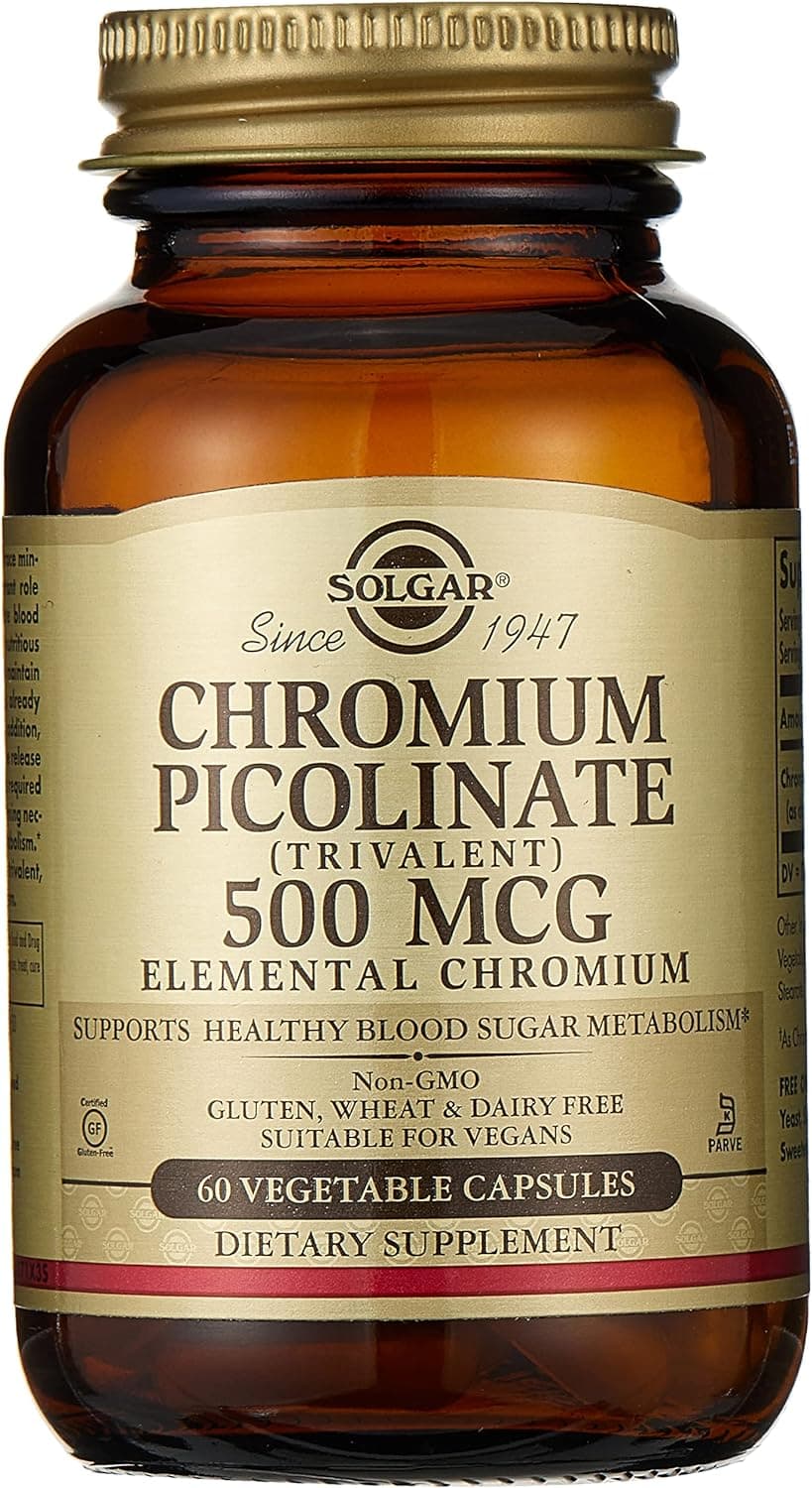 Solgar Chromium Picolinate 500 mcg, 60 Vegetable Capsules