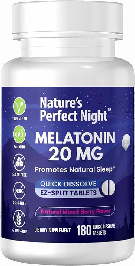 Nature's Perfect Night Melatonin 20mg 180 Quick Dissolve Tablets