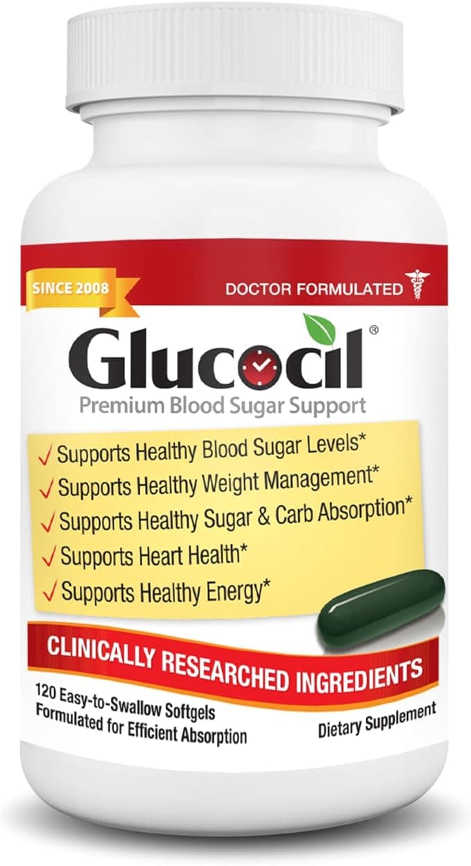 Glucocil Doctor Formulated Glucocil Softgels – Premium Blood Sugar Support with Berberine &amp; Mulberry Leaf (120 Softgels)