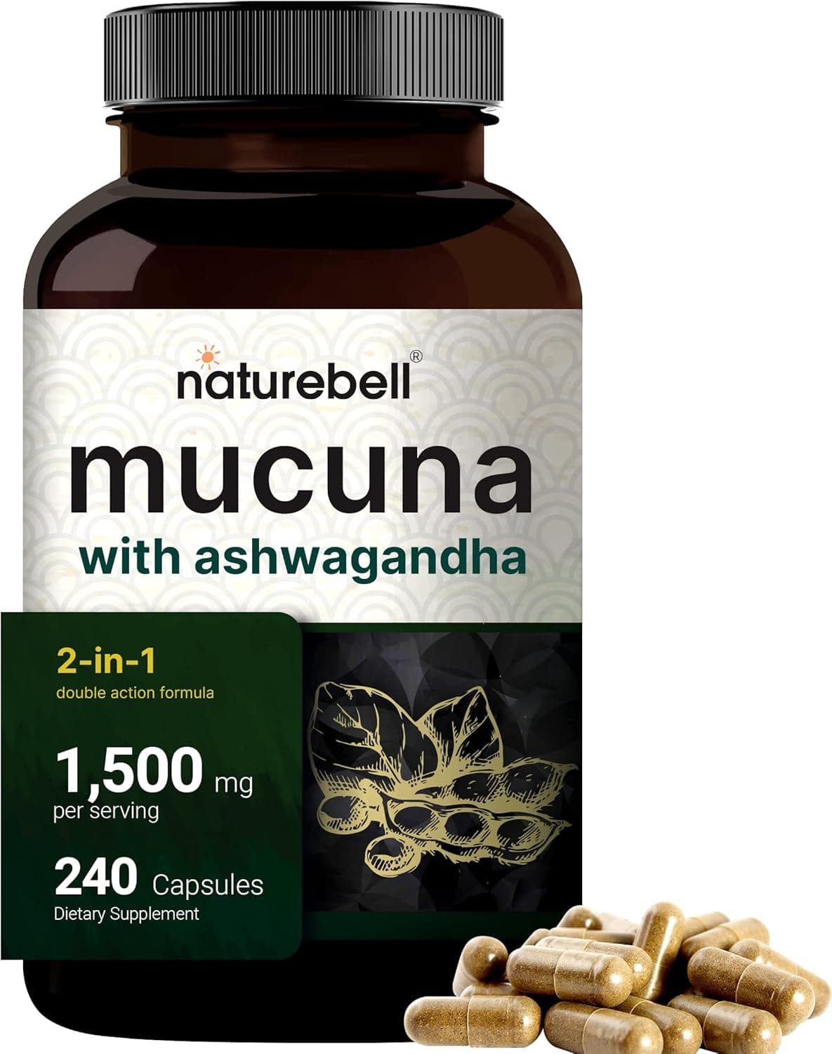 Mucuna Pruriens Triple Strength 1500mg Per Serving – 240 Capsules