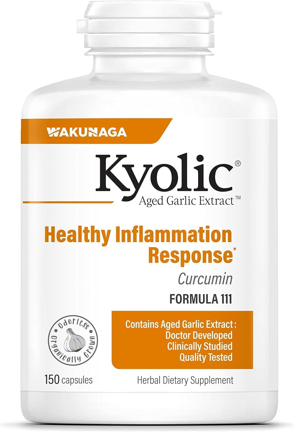 Kyolic Aged Garlic Extract Formula 111 600mg | Healthy Inflammation Response | 150 Capsules