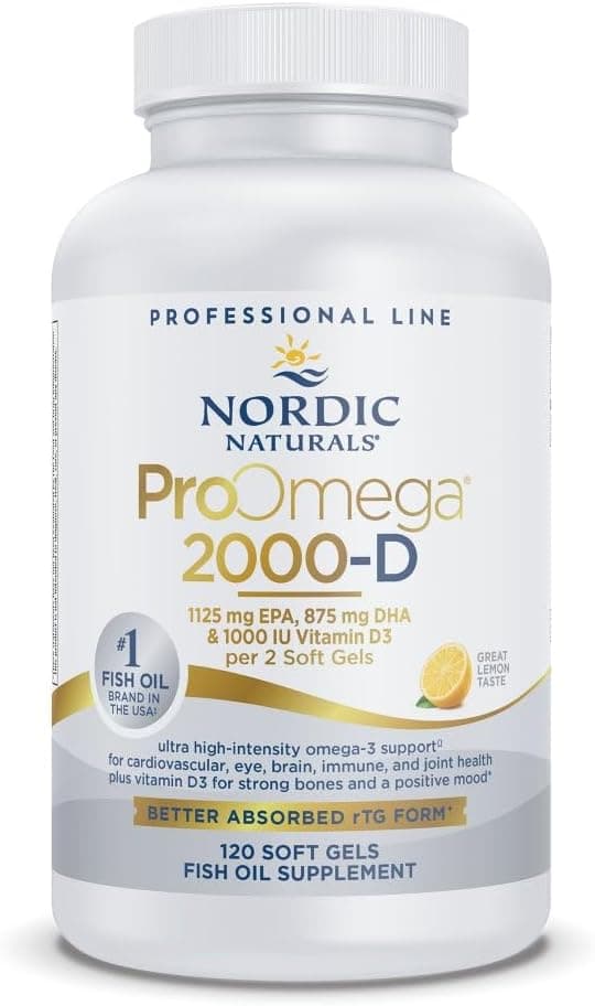 Nordic Naturals ProOmega 2000-D | Clinical Strength Cardiovascular & Immune Support | 120 Soft Gels