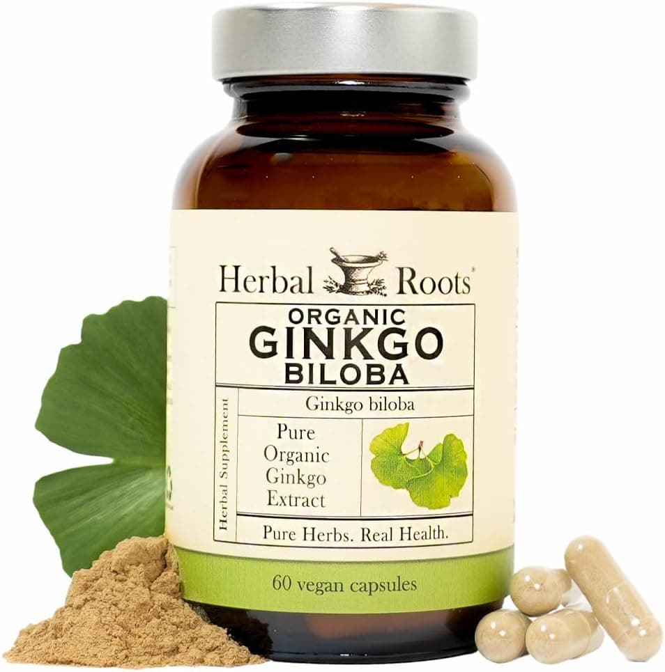 Herbal Roots Organic Ginkgo Biloba | 60 Organic Capsules