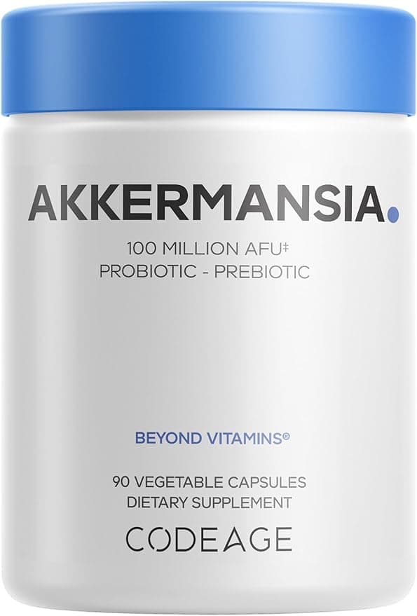 Codeage Akkermansia Muciniphila Probiotic Supplement 100 Million AFU | Supports Gut Barrier Integrity | 90 Capsules