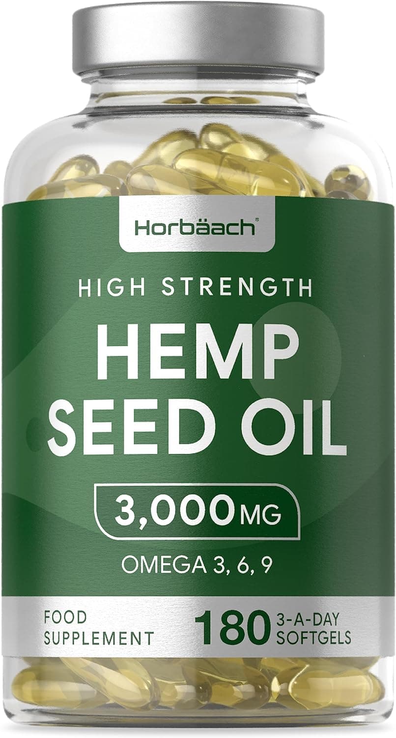 Hemp Seed Oil (Omega 3&6&9), 3000 mg, 180 Softgels by Horbaach