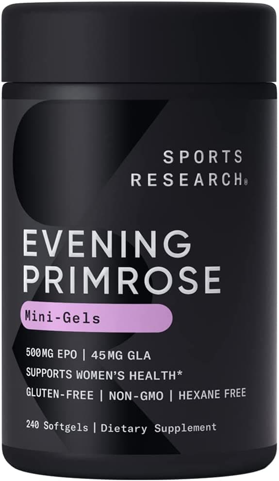 Evening Primrose Oil 240 Mini-Liquid Softgels, 500 mg by Sports Research