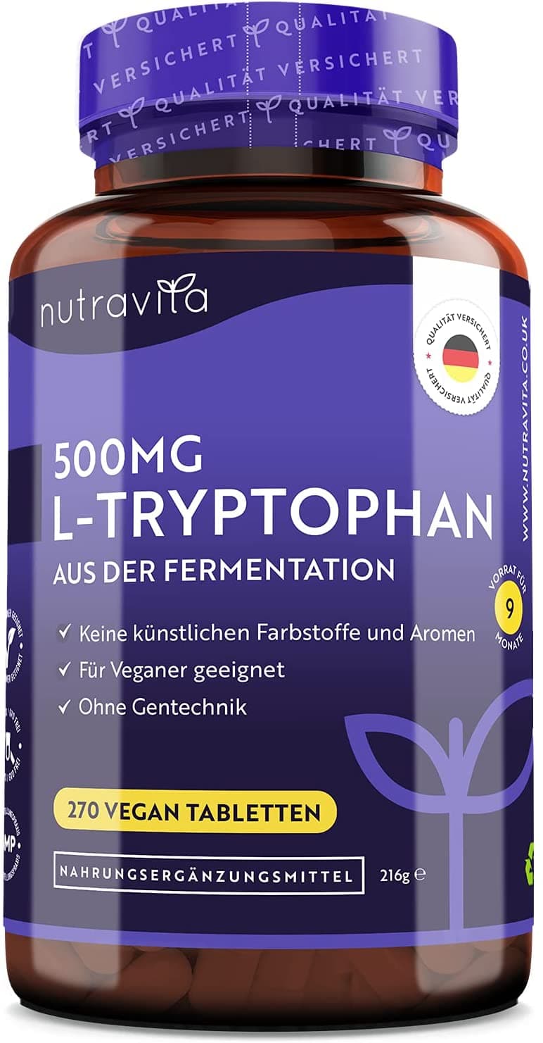 L-Tryptophan, 500 mg, 270 Tablets by Nutravita