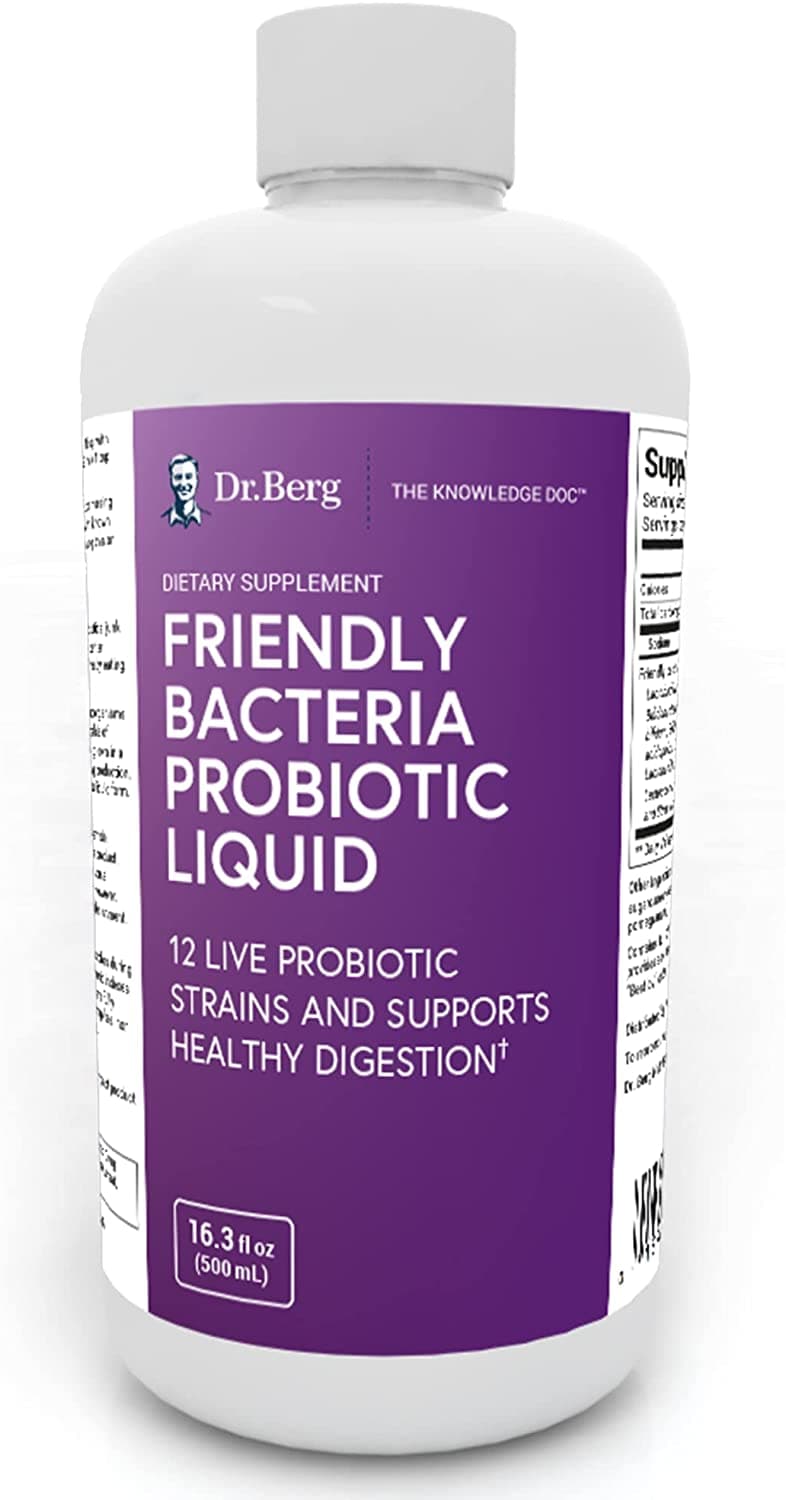 Friendly Probiotic Liquid Supplement Drink Mix, 500 mL by Dr Berg's