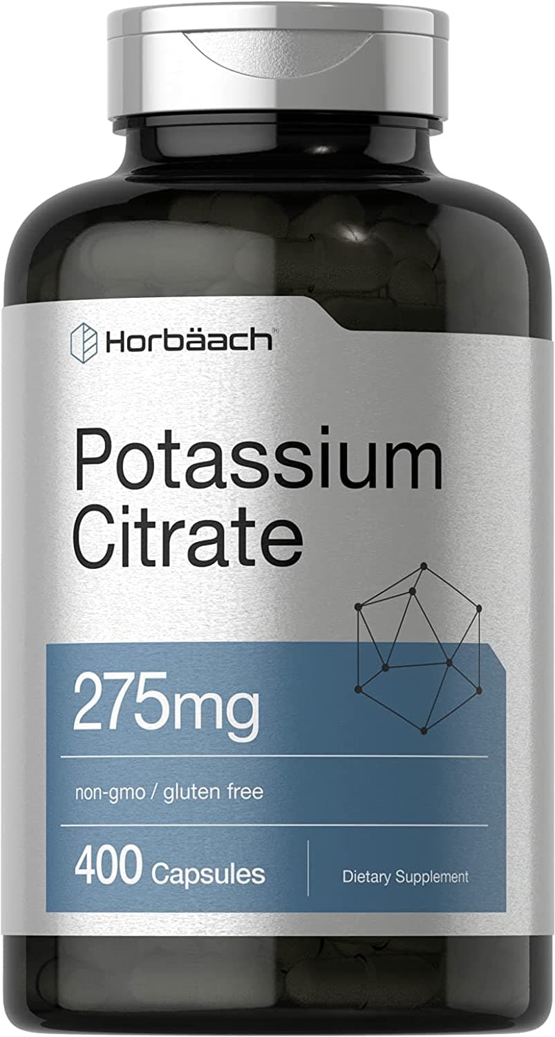 Potassium Citrate Capsules Non-GMO Gluten Free Supplement, 275 mg, 400 Count by Horbaach