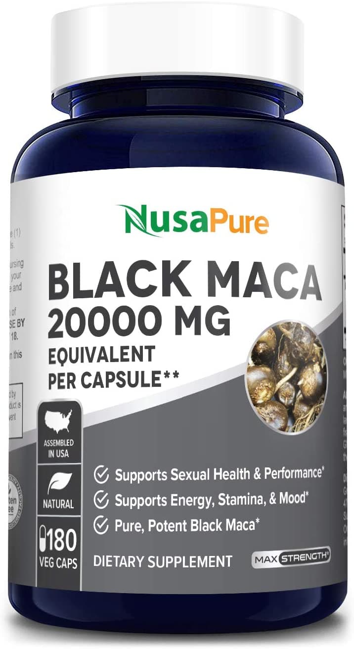 Black Maca Root, 20000 mg, 180 Capsules by Nusapure