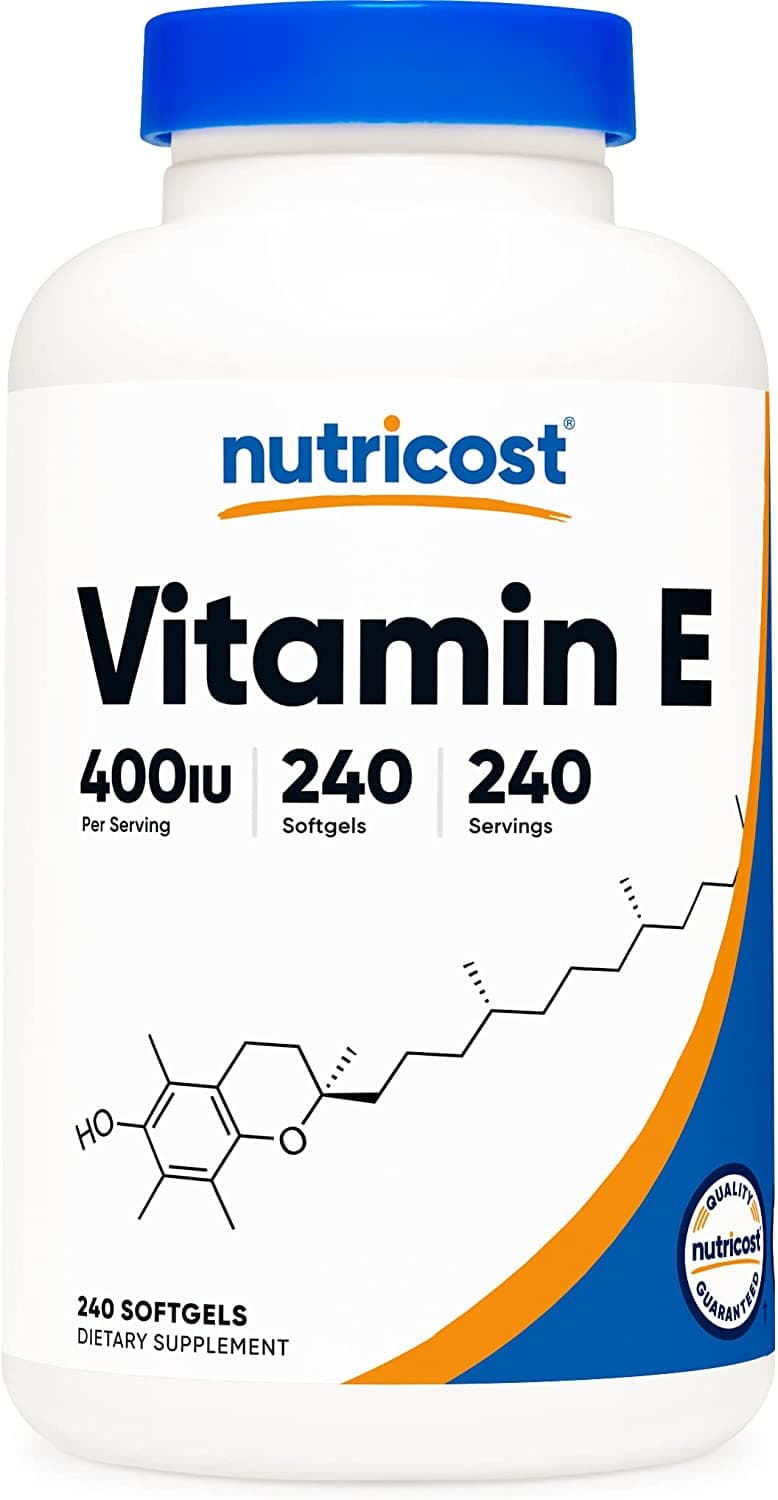 Vitamin E Capsules Gluten Free Non-GMO, 400 IU, 240 Softgels by NutriCost