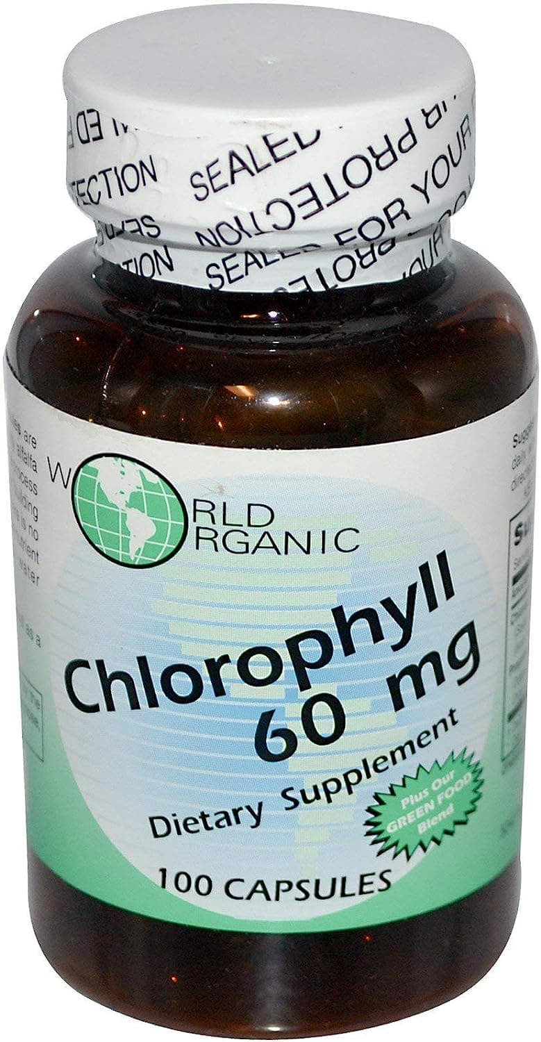 WORLD ORGANICS Organic Chlorophyll CAP, 60 mg, 100 Capsules