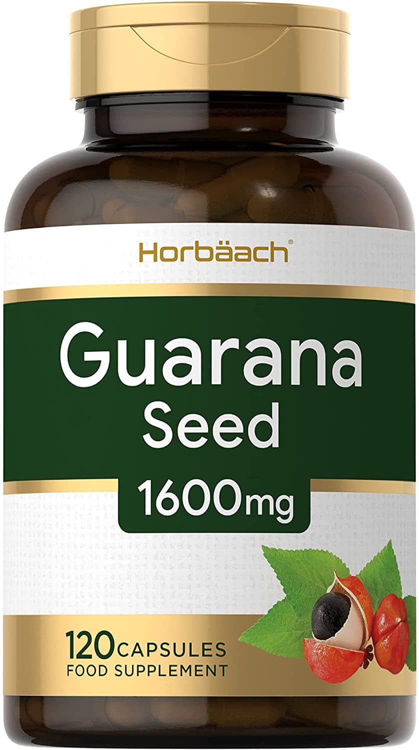 Pure Guarana 1600mg | 120 Capsules | Guarana Extract Supplement | Natural Source of Energy | 4X More Caffeine Than Coffee | for Men & Women | No Artificial Preservativesالجوارانا النقيه مصدر الكافايين عبوه 120 كبسوله