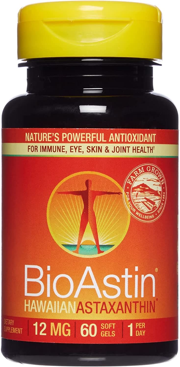Nutrex Hawaii, BioAstin Hawaiian Astaxanthin 12 mg, Boosts Immunity and Supports Eye, Skin and Joint Health, 60 Count