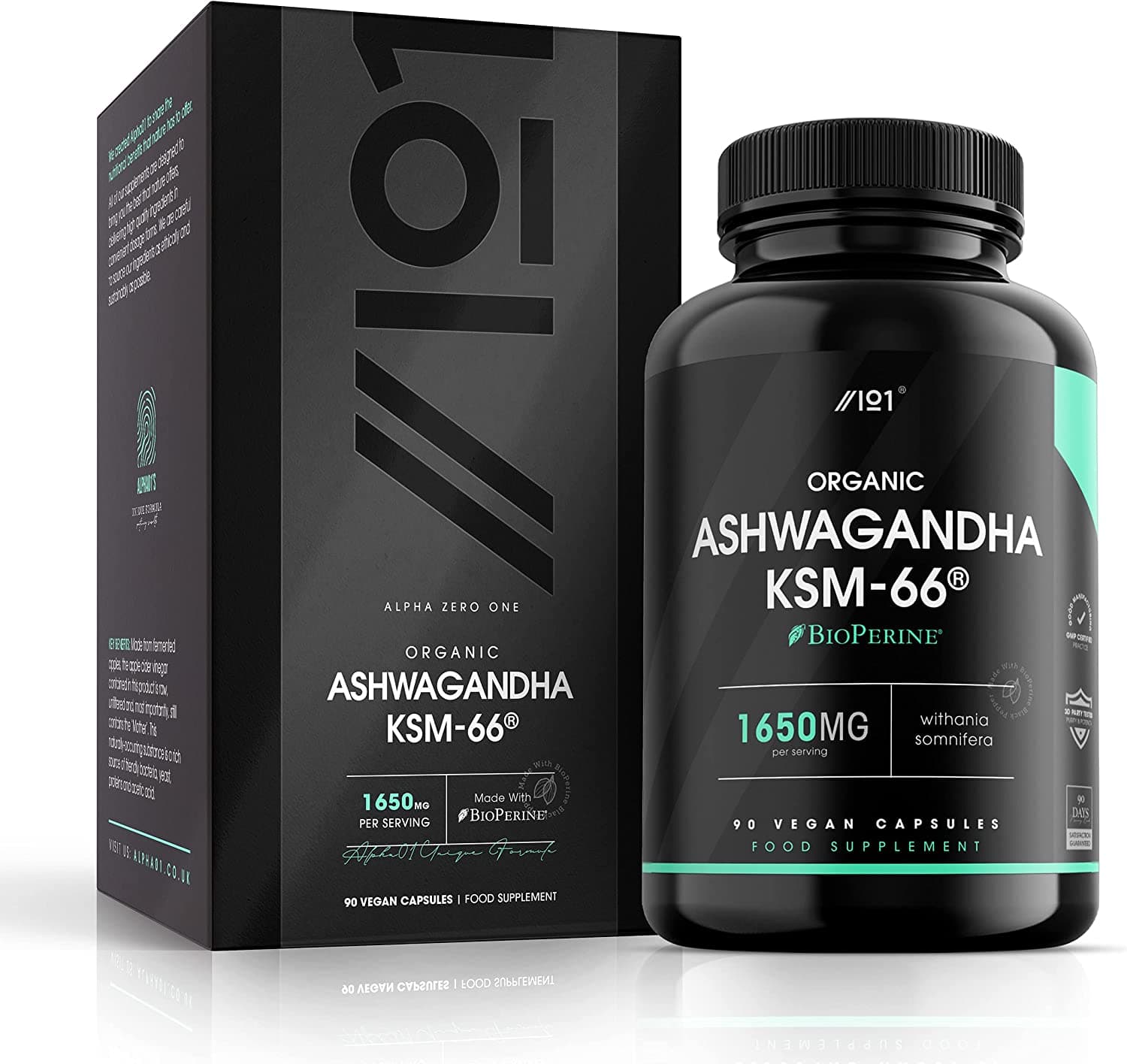 Ashwagandha KSM-66 with BioPerine Capsules _66, 1650 mg, 90 Capsules by ALPHA01