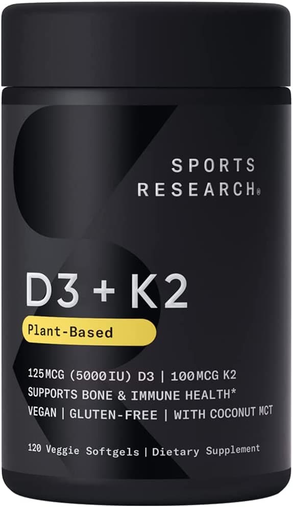 Vitamin D3 & K2 3, 120 Softgels by Sports Research
