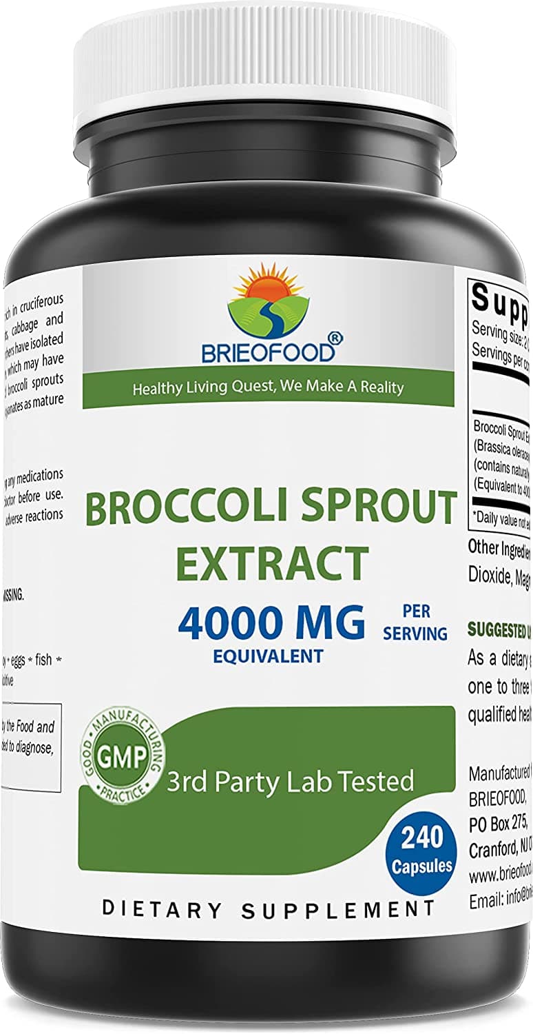 Broccoli Sprout Extract Serving, 4000 mg, 240 Capsules by Brieofood