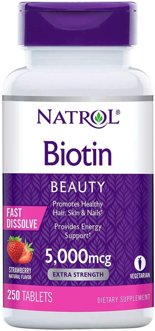 Natrol Biotin 5000 mcg Strawberry — 250 Fast Dissolve Tablets