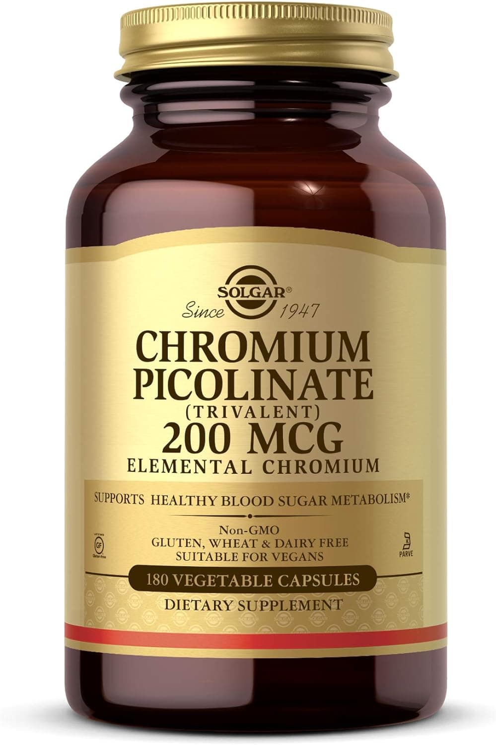Solgar, Chromium Picolinate 200 mcg, 180 Vegetable Capsules