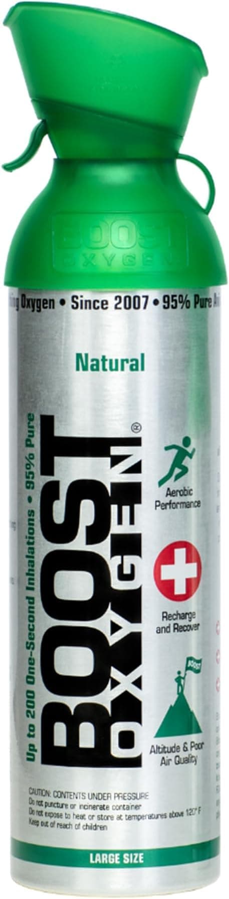 Boost Oxygen Large Natural Aroma 10 Liter Canister | Respiratory Support for Aerobic Recovery, Altitude, Performance and Health (1 Pack)
