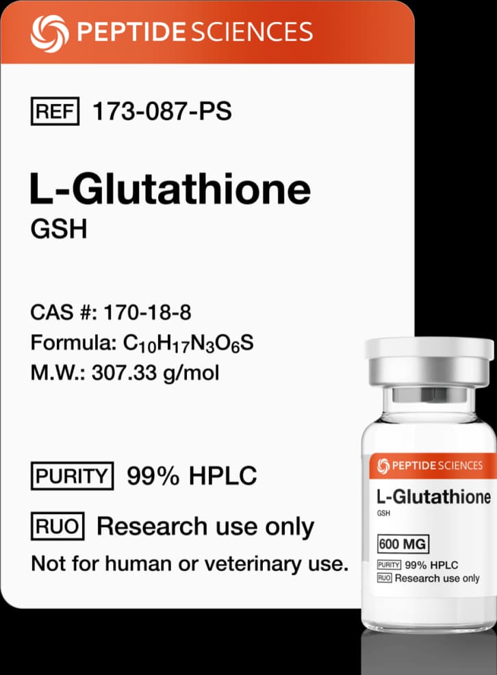 Peptide Sciences L-Glutathione Master Antioxidant, 600 mg by Peptide Sciences