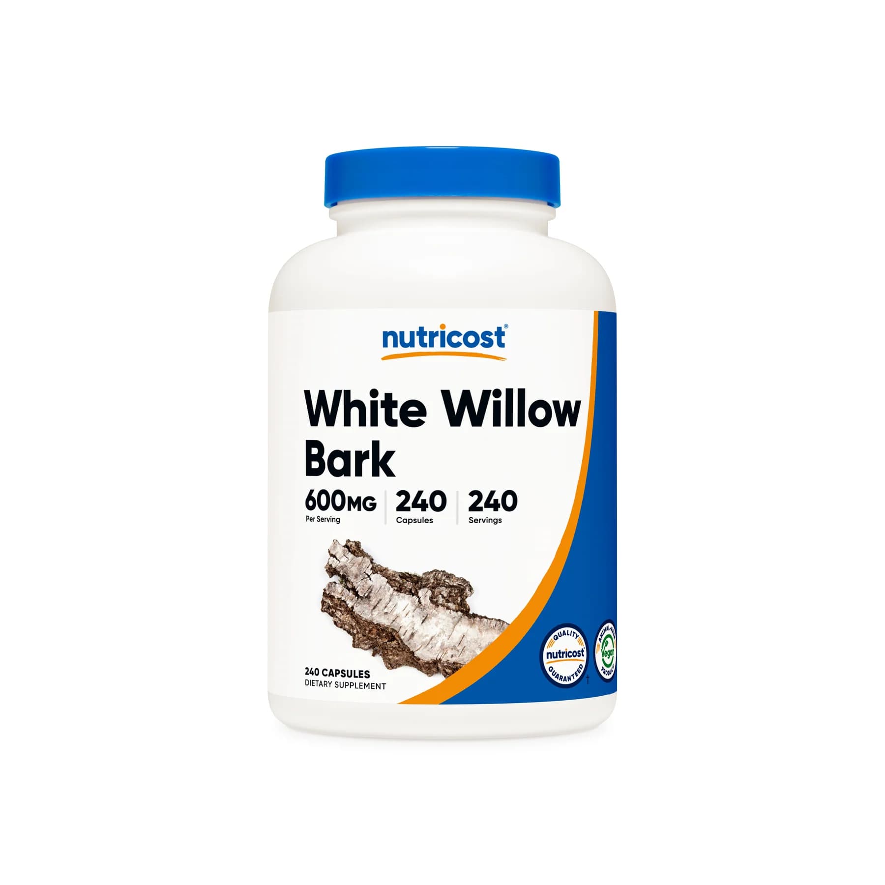 White Willow Bark Capsules Natural Herbal Support, 240 Count by NutriCost
