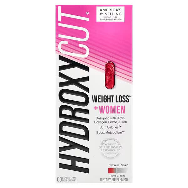 Hydroxycut +Women – مكمل دعم إدارة الوزن للنساء – 60 كبسولة سائلة سريعة التحرر