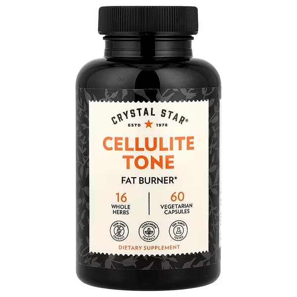 Crystal Star Cellulite Tone – مكمل عشبي للعناية بمظهر البشرة، 60 كبسولة نباتية