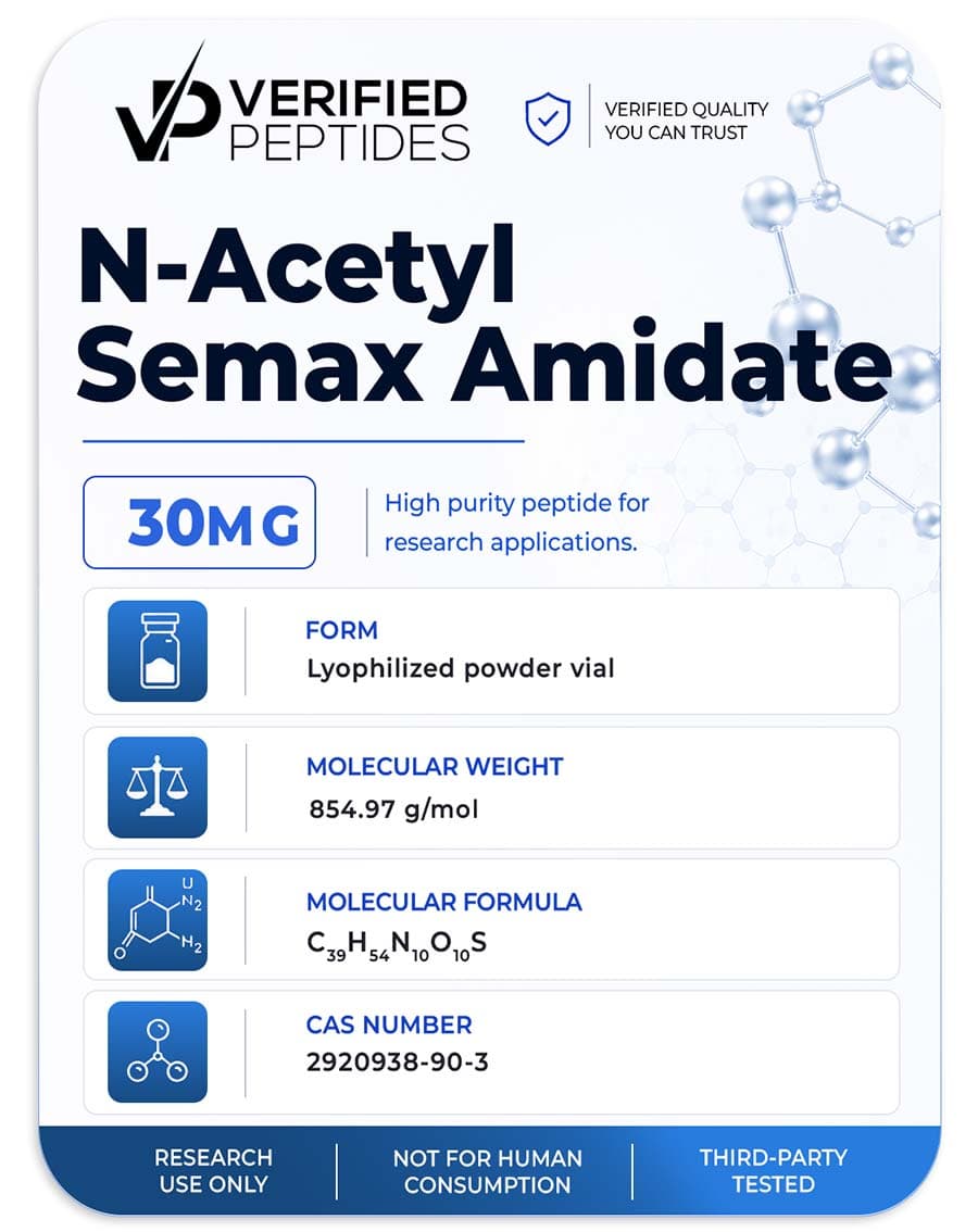 Verified Peptides N-Acetyl Semax Amidate 30mg – ببتيد للأبحاث المعملية
