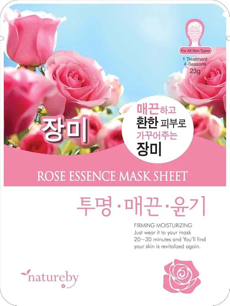 TNB Natureby Collagen Essence Rose Face Mask 10 Sheets