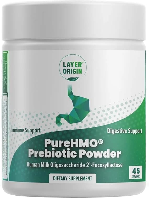 Layer Origin Layer Origin PureHMO Human Milk Oligosaccharide (HMO 2'-FL) Prebiotic Powder - Feed 200 Billion Probiotics/Scoop, 45 Servings
