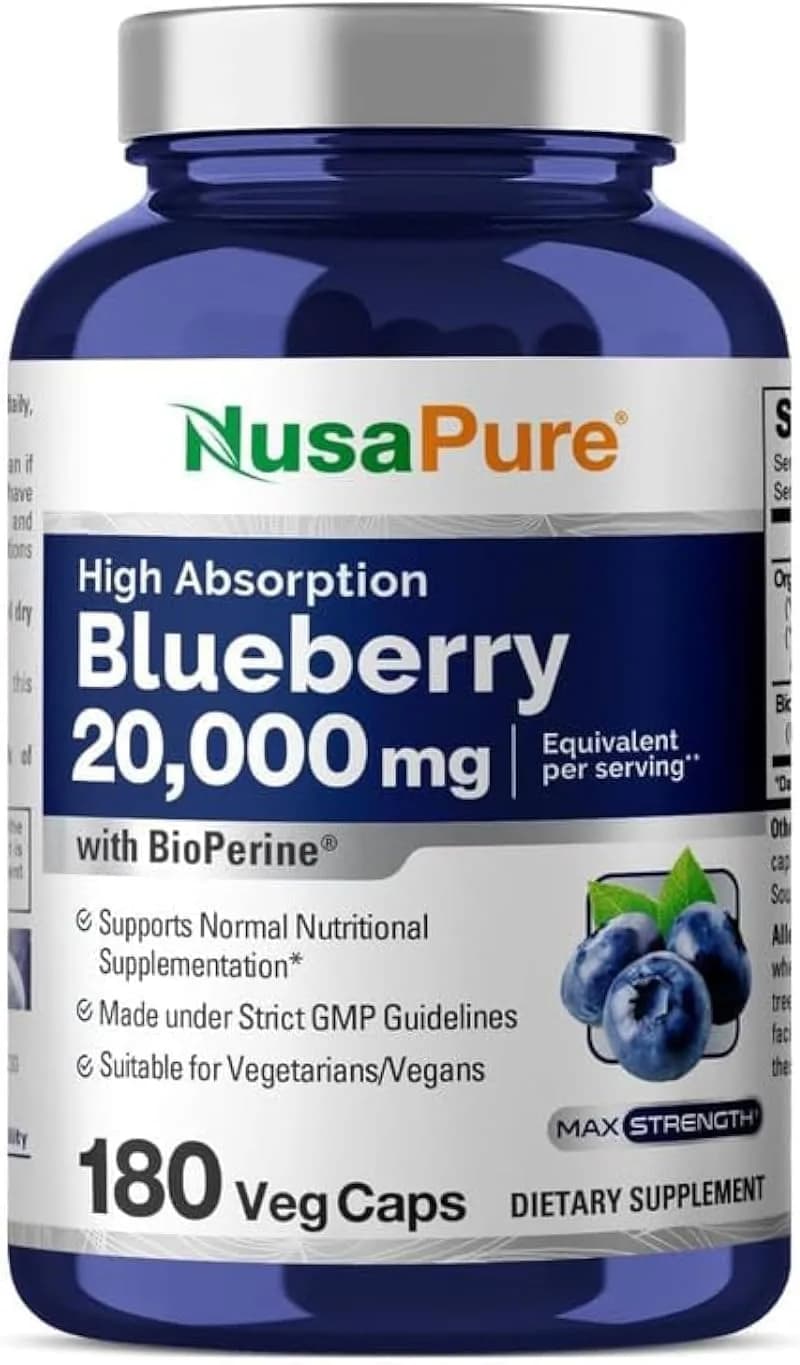 Nusapure Blueberry Concentrate, 20000 mg, 180 Capsules by Nusapure